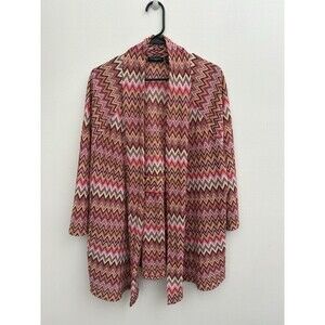 Notations Women’s Cardigan 2XL Long Sleeve Polyester Open Front Chevron